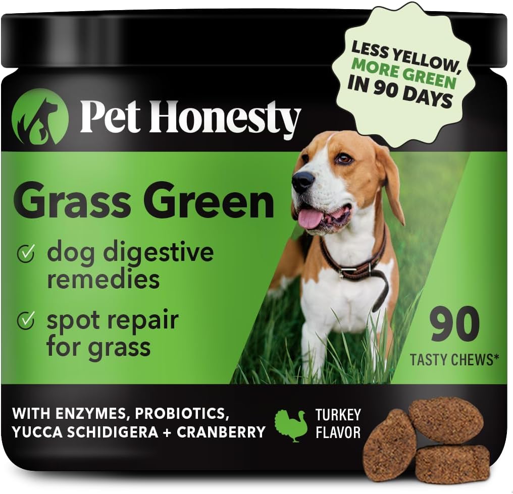 Dog Urine Neutralizer for Lawn - Grass Green Spot Saver with Probiotics and Cranberry - Grass Burn Chews with Apple Cider Vinegar - 90ct