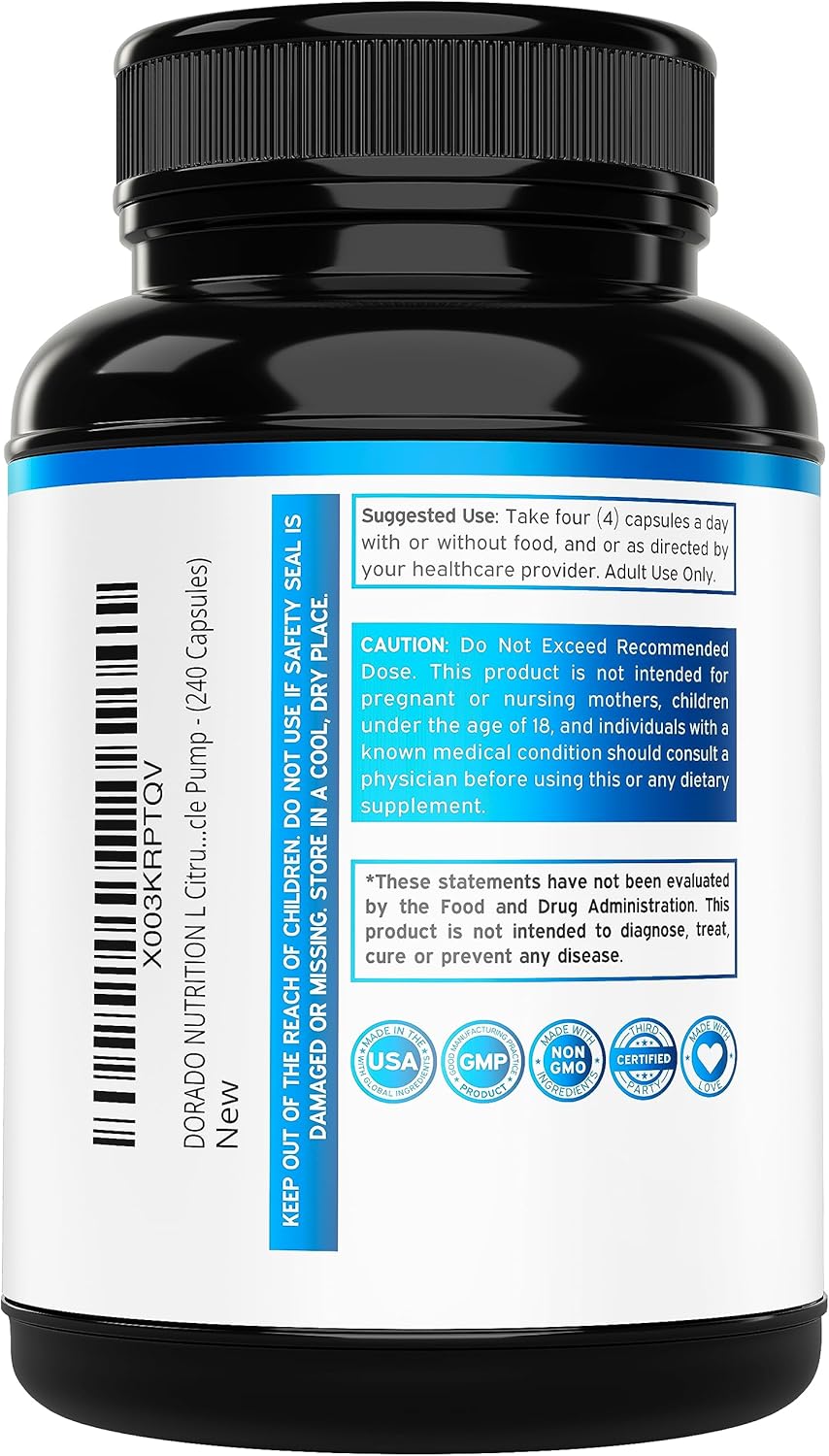 DORADO NUTRITION Fadogia Agrestis and L Citrulline Supplement - 1000mg/3000mg Formula