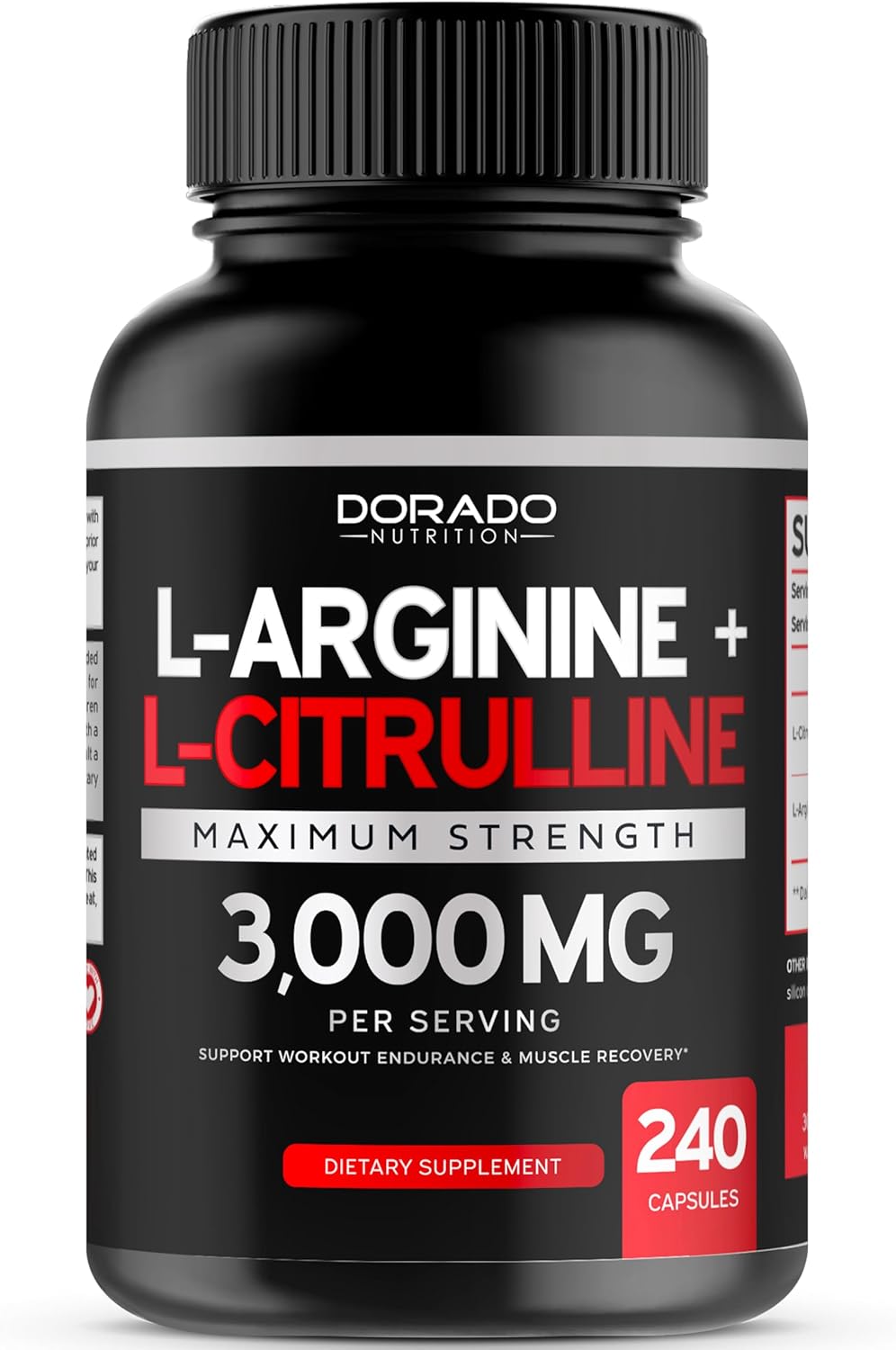 DORADO NUTRITION Horny Goat Weed & L Arginine Citrulline Supplement - Powerful 4590mg Formula for Men & Women (240 Capsules)