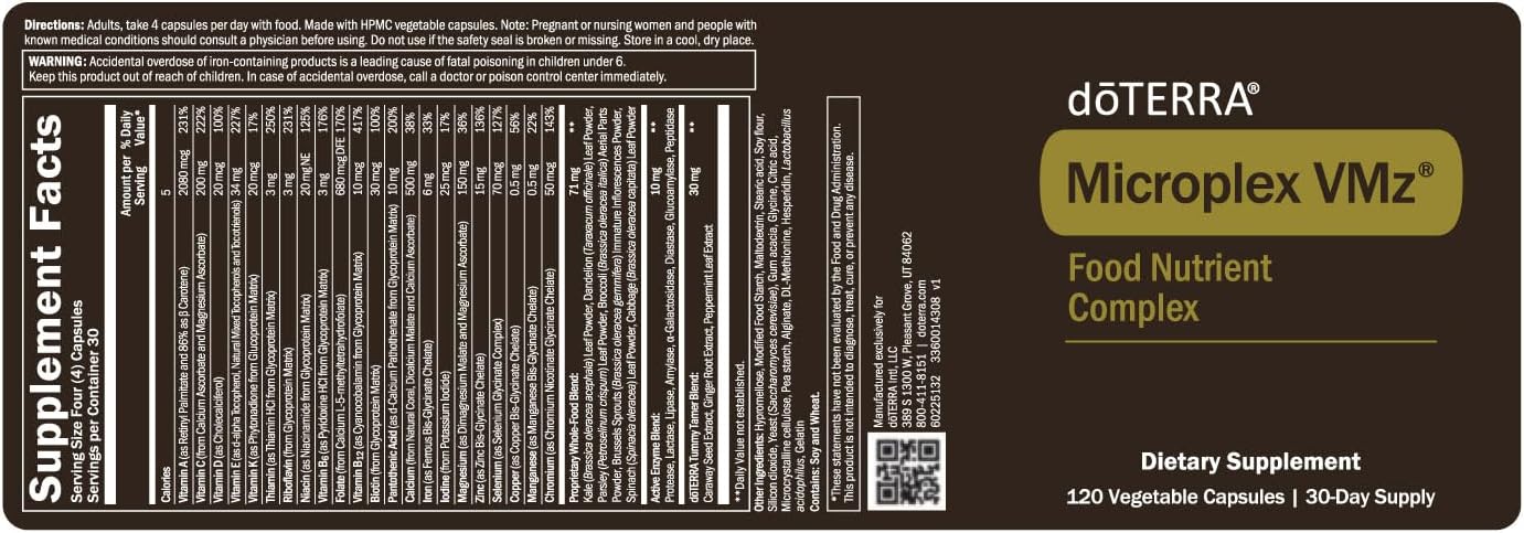 doTERRA MicroPlex VMz: 120 Vegetarian Capsules for Daily Nutrition