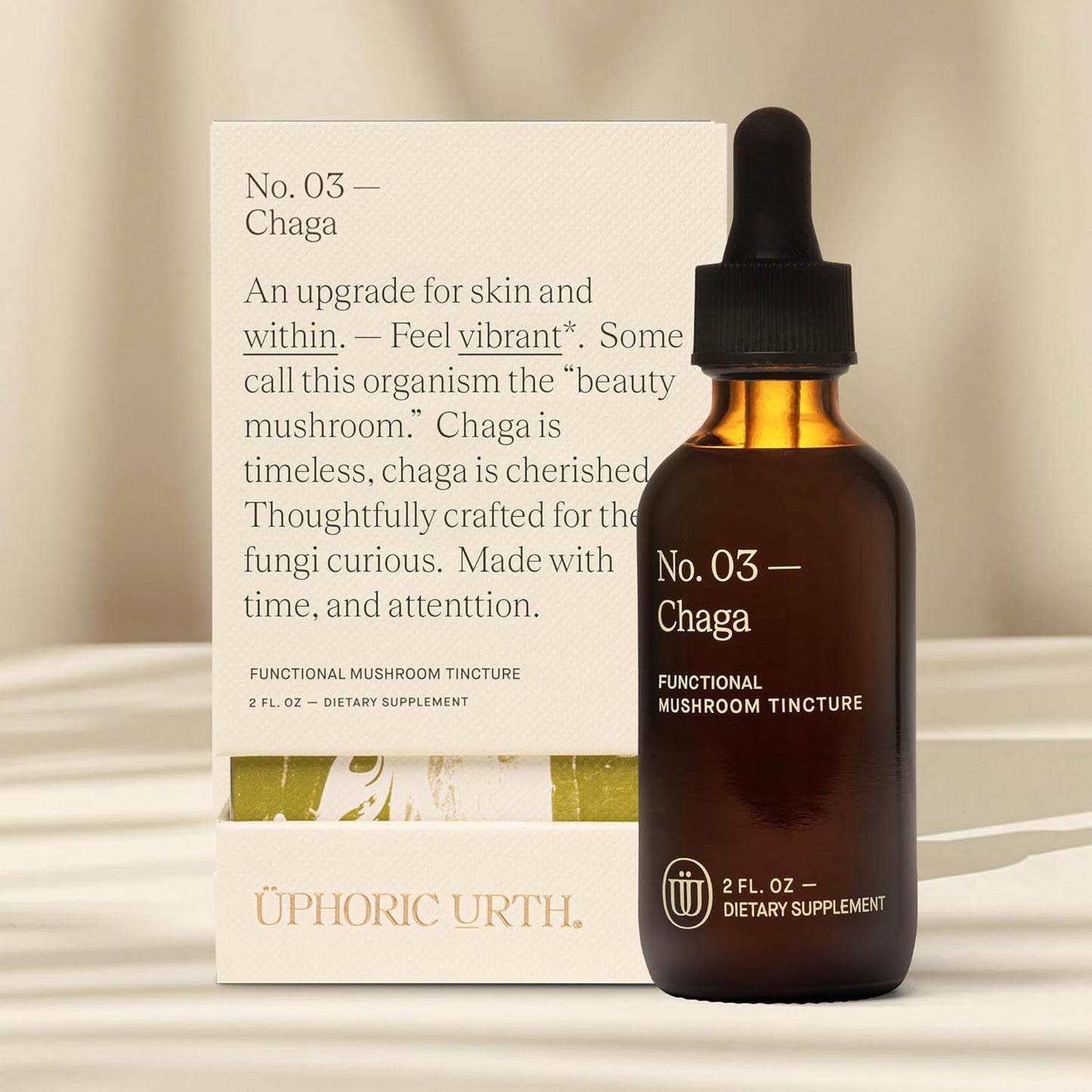 Double Extracted Chaga Mushroom Tincture for Hair, Skin, Nails - Antioxidant-Rich Fruitbody Extract (60 Servings)