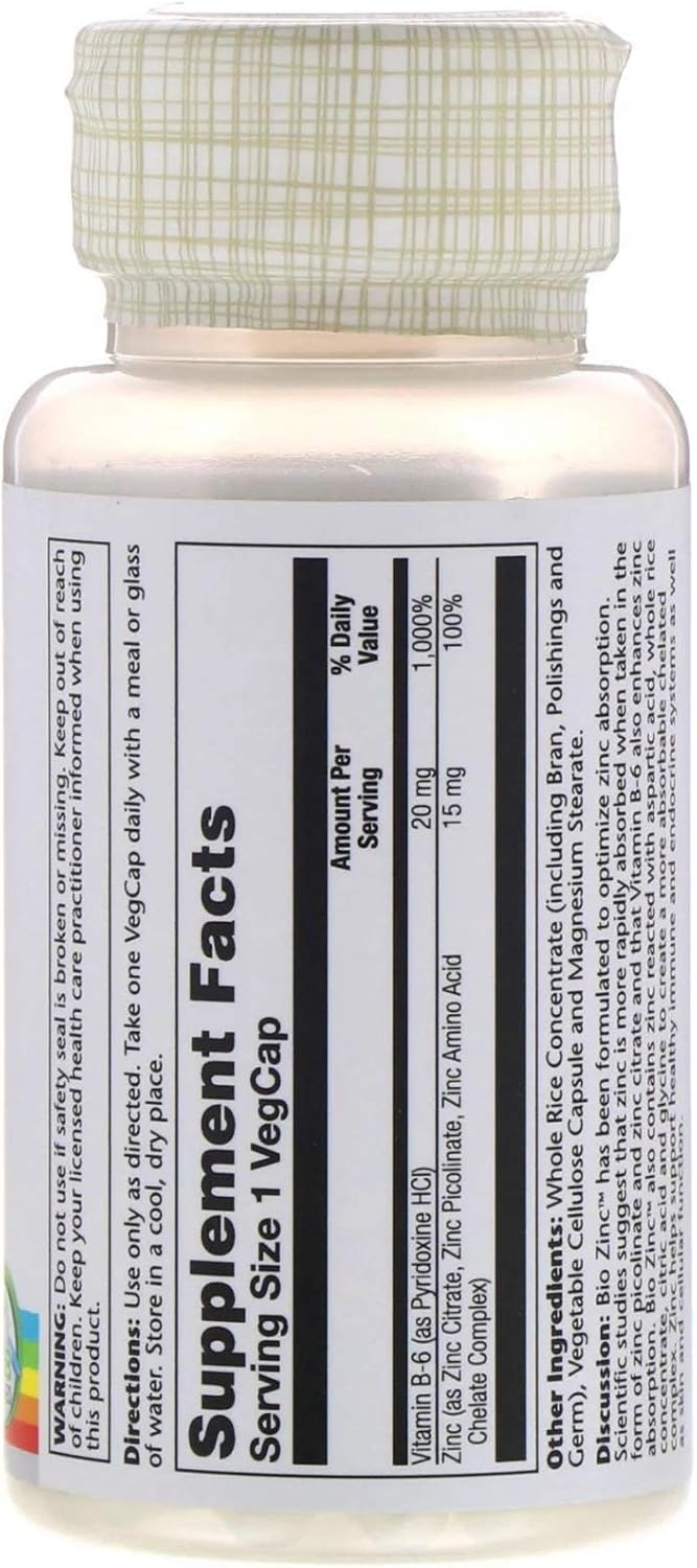 Double Pack: Nutraceutical SolaRay Bio Zinc 15mg Triple Zinc Complex for Enhanced Absorption (200 VegCaps)