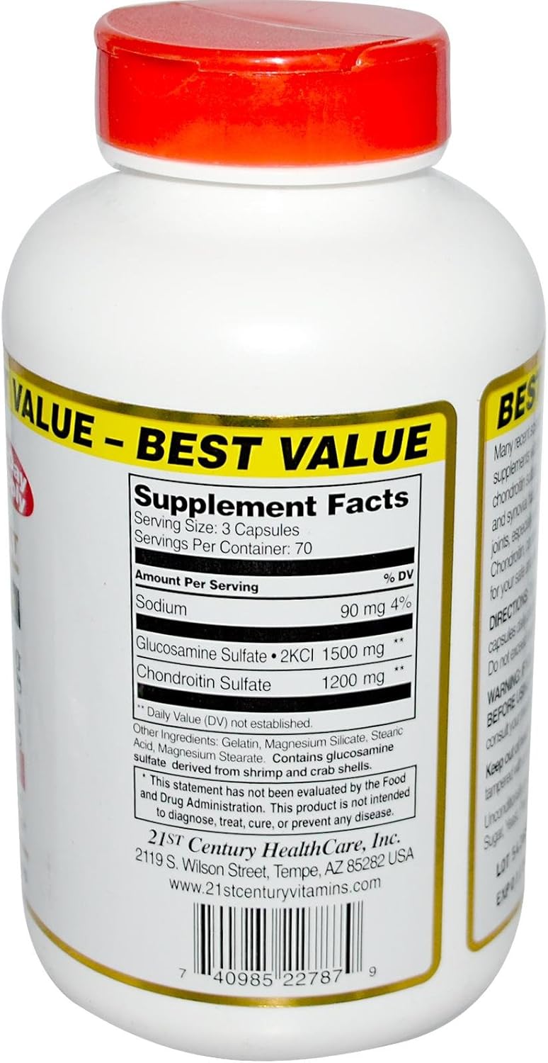 Double Strength Glucosamine Chondroitin 500/400mg Capsules - 210 Count