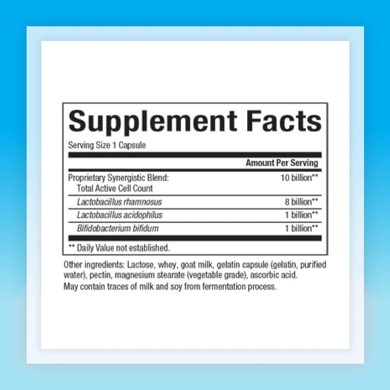 Double Strength Natural Factors Acidophilus & Bifidus Probiotic Prebiotic Formula - 90 Capsules