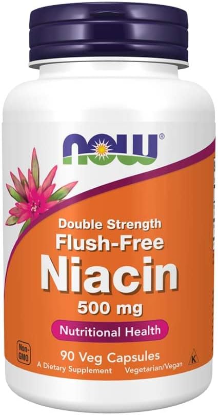 Double Strength Niacin Flush-Free 500mg - 90 Vegetable Capsules by NOW Foods