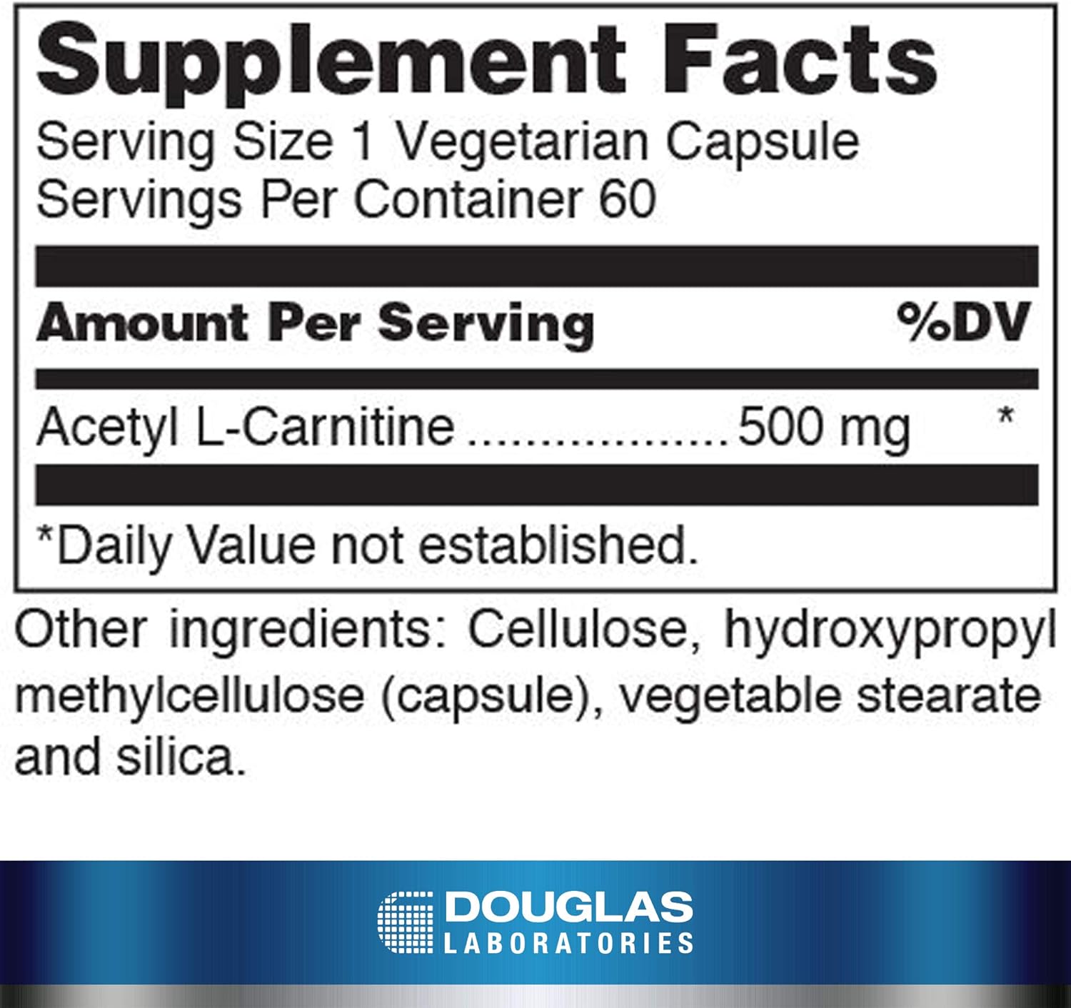 Douglas Laboratories Acetyl L-Carnitine 500 mg Capsules for Brain and Nerve Function Support*