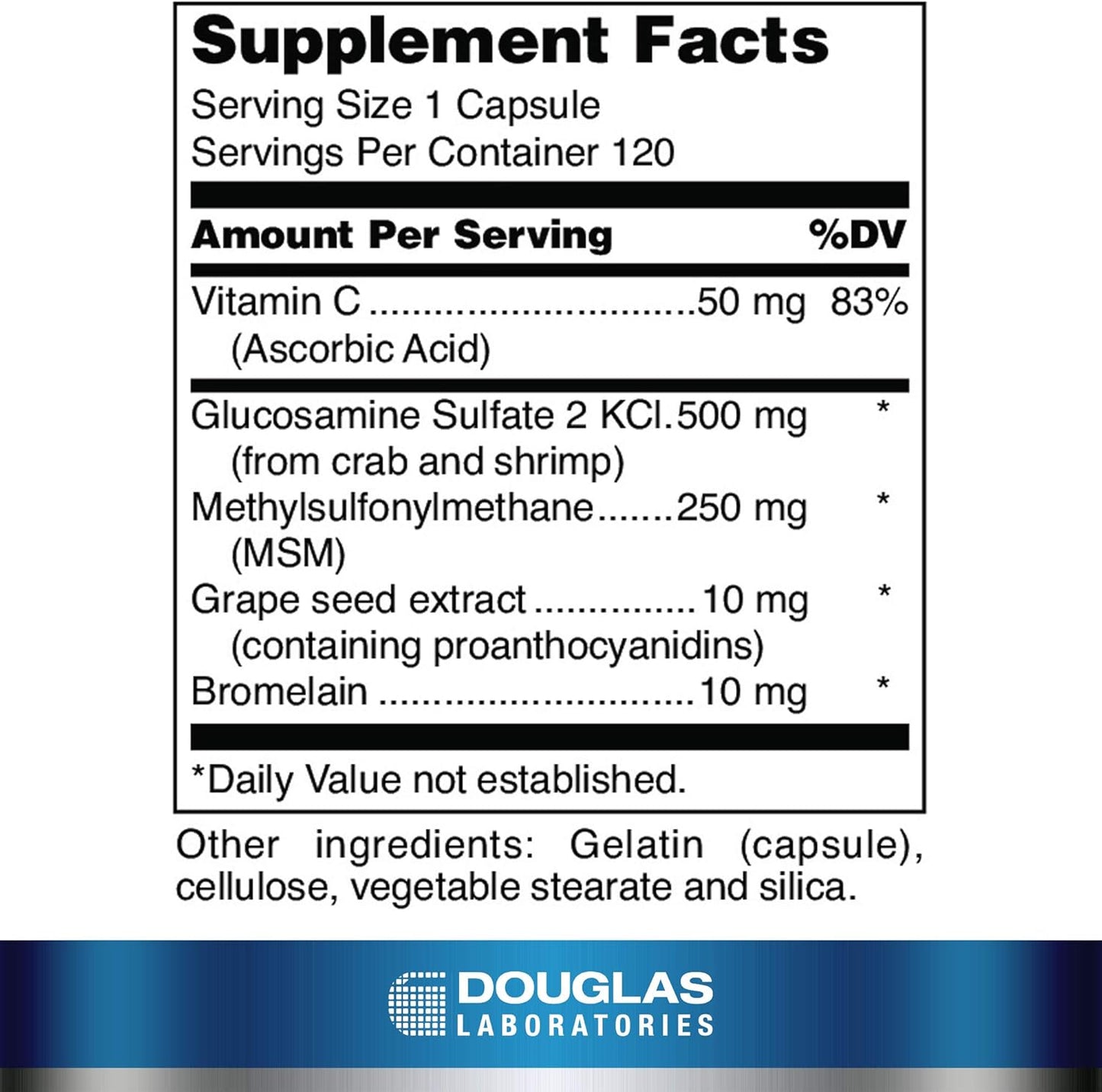 Douglas Laboratories Glucosamine MSM Forte | Joint Health Support Formula for Aging Joints | 120 Capsules
