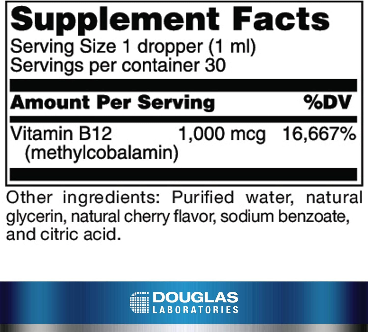 Douglas Laboratories Liquid B12 with Methylcobalamin for Neurological Health Support - 1 Fl Oz