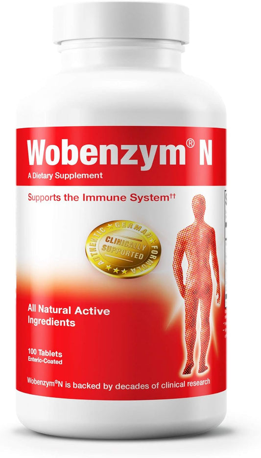 Douglas Laboratories Wobenzym N: German Systemic Enzyme Supplement for Immune & Joint Health - 100 Enteric-Coated Tablets