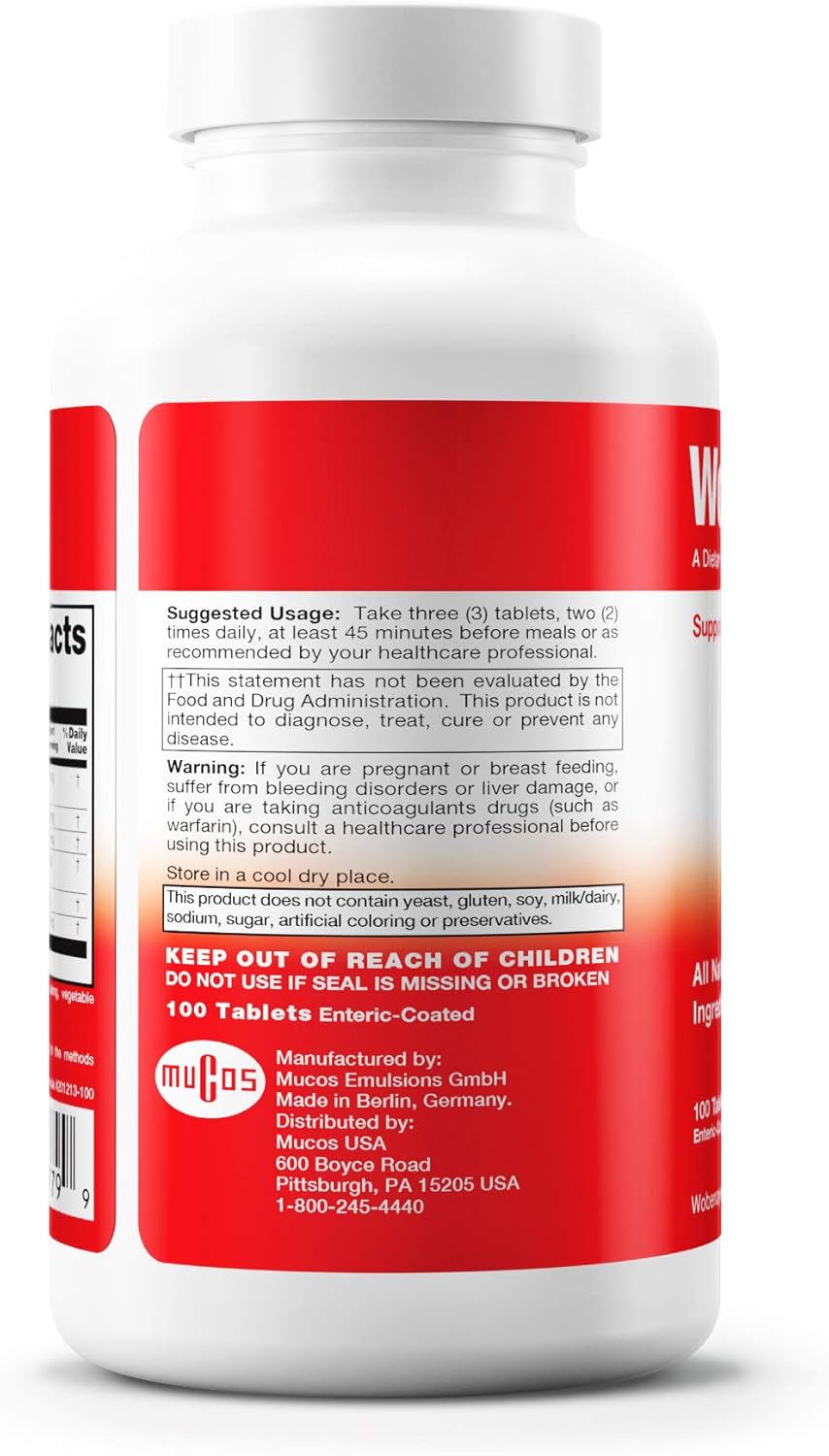 Douglas Laboratories Wobenzym N: German Systemic Enzyme Supplement for Immune & Joint Health - 100 Enteric-Coated Tablets