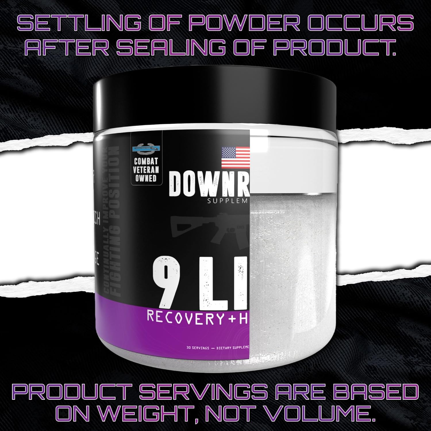 DownRange 9 Line Recovery + Hydration Powder with Electrolytes, Amino Acids & Coconut Water for Muscle Recovery, Energy & Hydration - Grape Flavor, 30 Servings