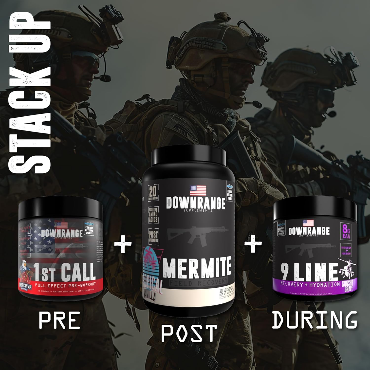DownRange 9 Line Recovery + Hydration Powder with Electrolytes, Amino Acids & Coconut Water for Muscle Recovery, Energy & Hydration - Grape Flavor, 30 Servings