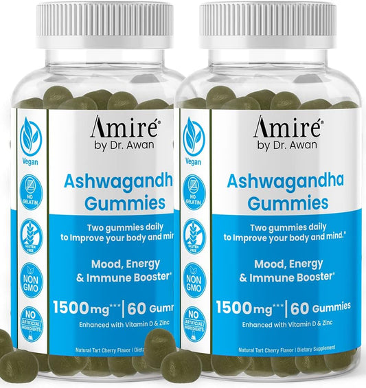 Dr. Awan Amire Ashwagandha Gummies for Mood, Energy, and Immune Support - 120ct, 60 Day Supply