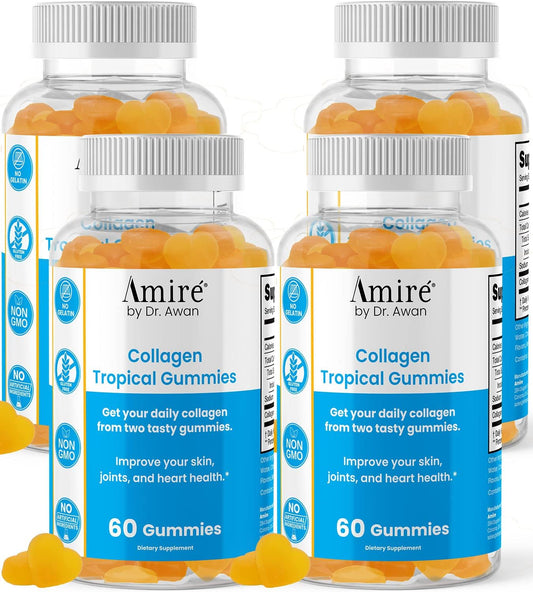 Dr. Awan Tropical Collagen Gummies - Skin, Joints, Heart Health - 240ct, 120-Day Supply