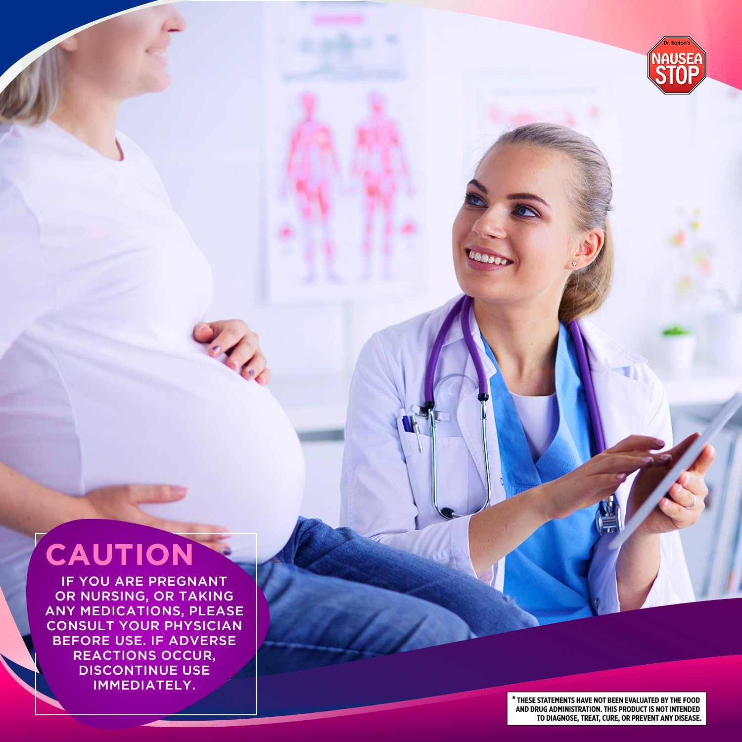 Dr. Barton's Dizzy Stop - Natural Ginger Nausea Relief Pills for Adults & Kids - Non-Drowsy Anti-Nausea Formula - Travel Essential - 80 Capsules