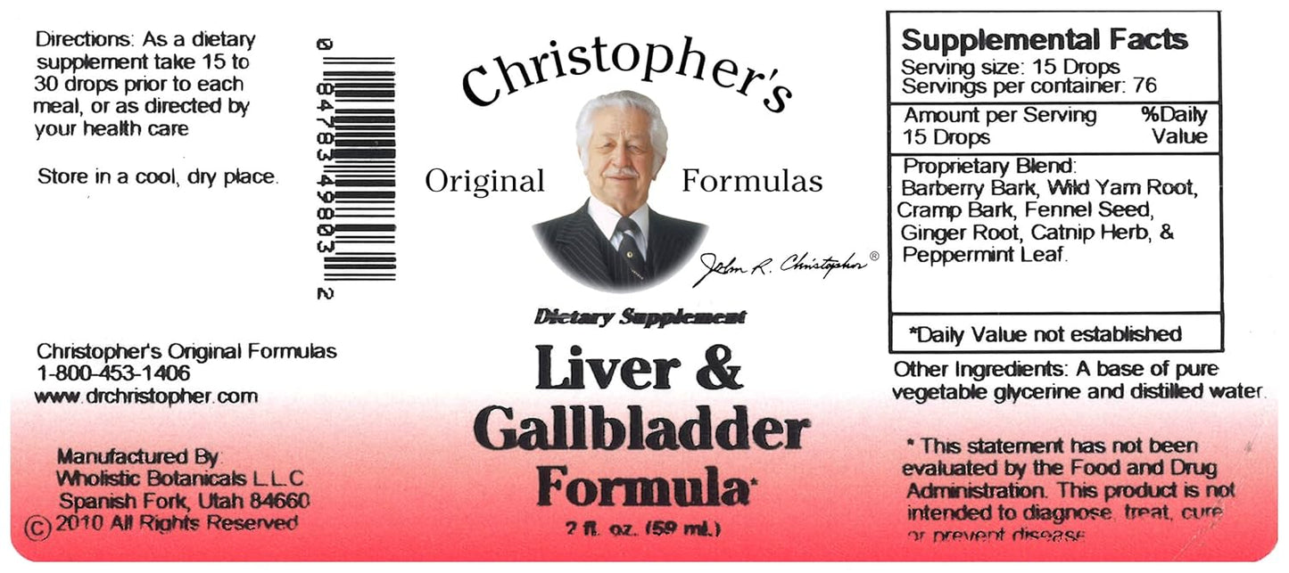 Dr. Christopher's Liver and Gallbladder Extract Formula - 2 OZ Bottle