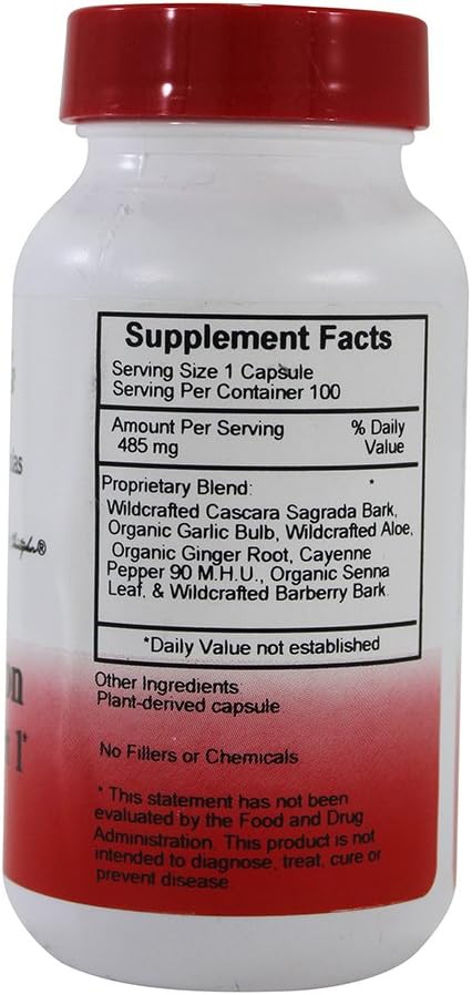 Dr. Christopher's Quick Colon Part 1 - Original Formulas - 100 Vegetarian Capsules - 475 mg