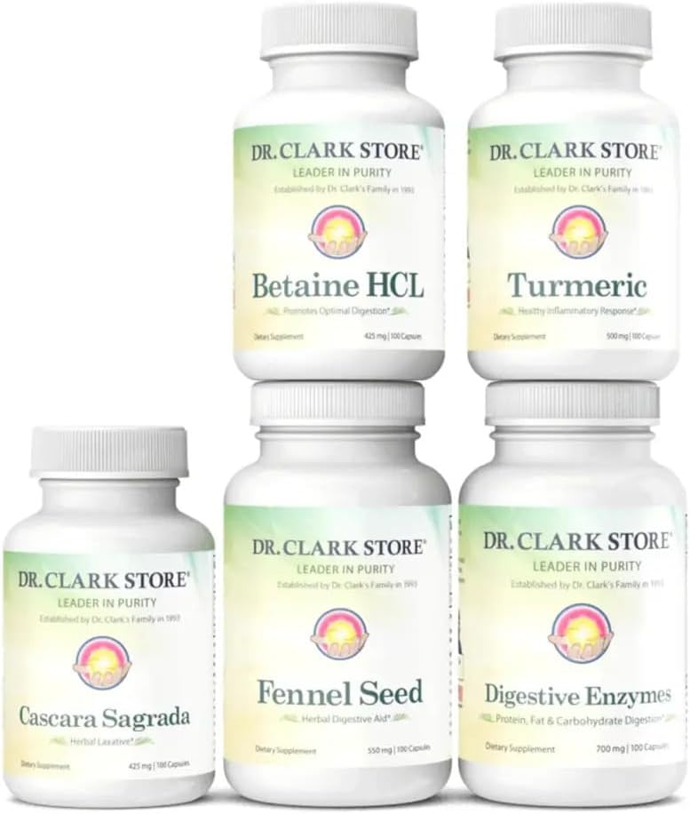 Dr. Clark Digestive Aid Supplement - Colon Cleanse for Intestinal Balance - Promotes Nutrient Absorption - 17 Day Cleanse