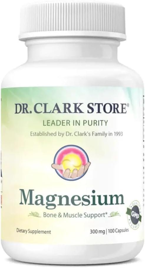 Dr. Clark Store Magnesium Oxide Supplement - 300mg, 100 Gelatin Capsules for Improved Wellness - BoostGo Australia
