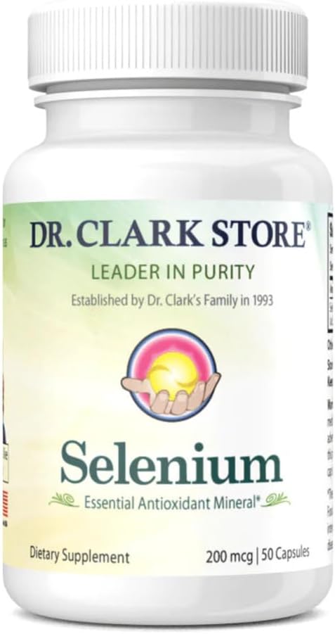 Dr. Clark Store Selenium Supplement 200 Mcg Capsules for Thyroid & Immune Support - Essential Mineral - 50 Caps - BoostGo Australia
