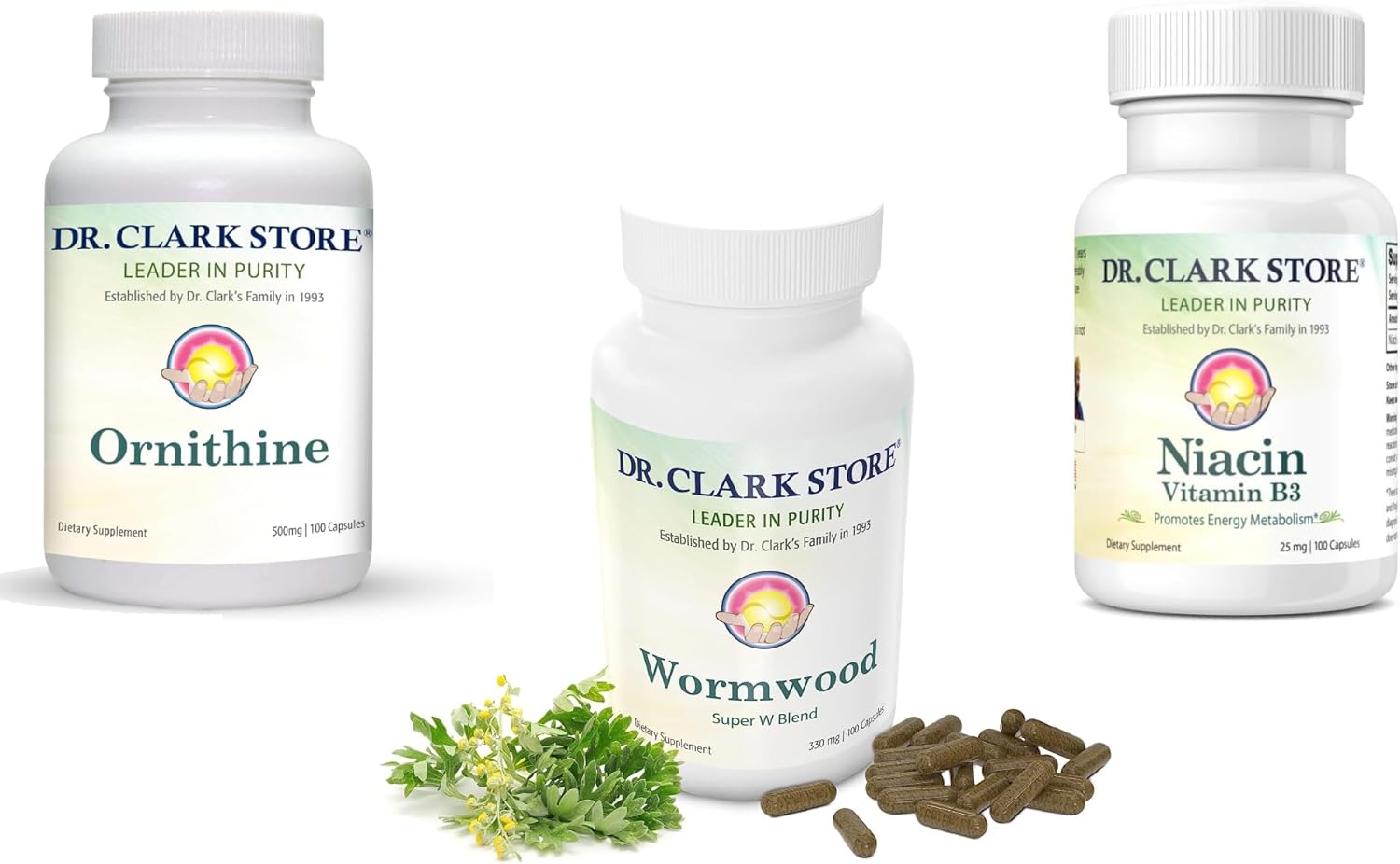 Dr Clark Store Wormwood, Niacin, and Ornithine Dietary Supplement Capsules