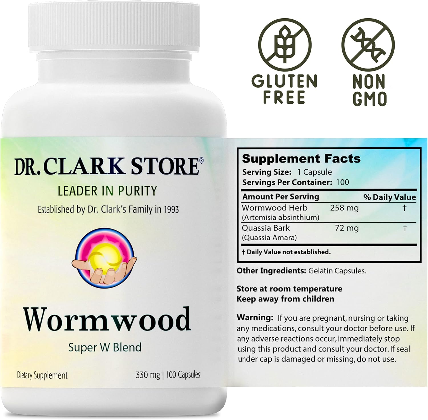 Dr Clark Store Wormwood, Niacin, and Ornithine Dietary Supplement Capsules