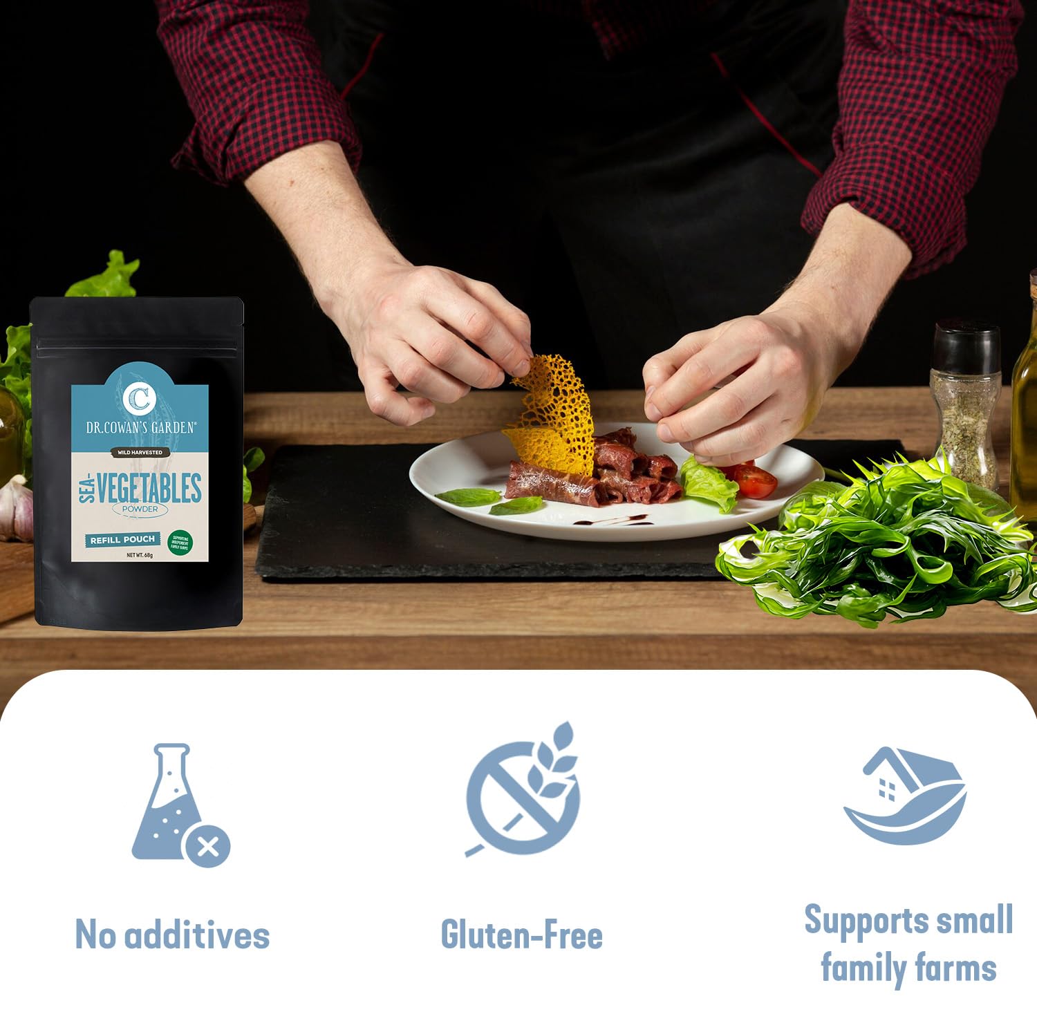 Dr. Cowan’s Garden Sea Vegetable Powder - Wild Harvested Atlantic Seaweed & Kelp - Healthy USA Supplement Powder