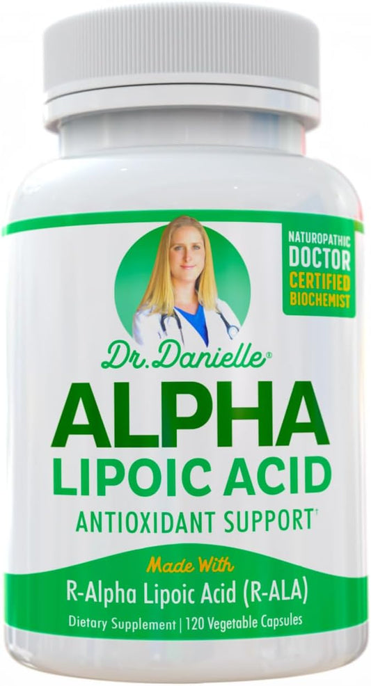 Dr. Danielle Alpha-Lipoic Acid Capsules - Neuropathy Support, Non-GMO, Gluten-Free & Vegan - Promotes Healthy Blood Sugar - 120 Veggie Capsules