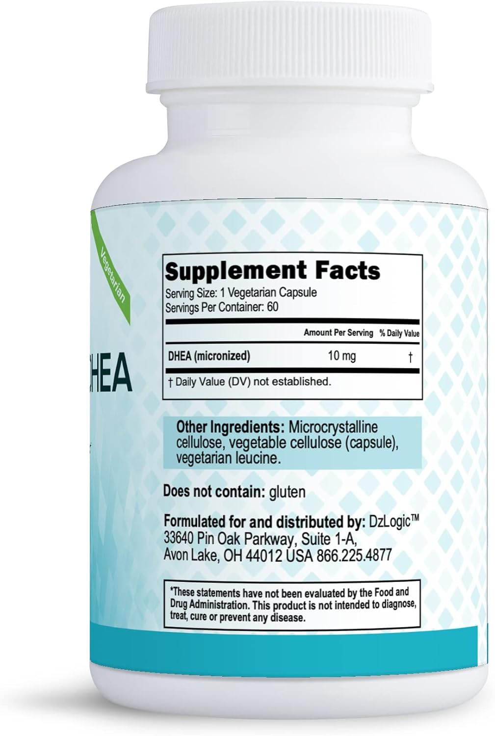 Dr. Dzugan's Advanced DHEA Formula 10mg 60 Capsules - Gluten Free, GMP Certified for Energy, Mood, Cognitive Function