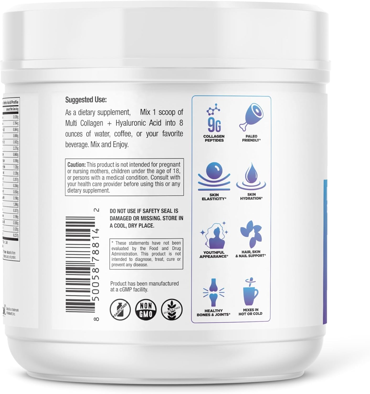 Dr. Emil Nutrition Multi Collagen Peptides Plus, Apple Pie Flavor - 9g Collagen & Hyaluronic Acid - Skin, Hair, Nails & Joint Support - Paleo & Keto-Friendly - Non-GMO - 11.3 oz