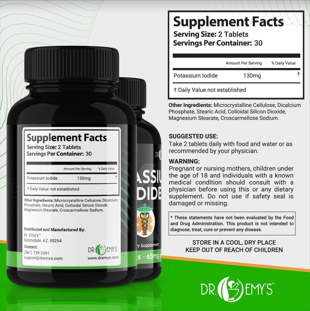 Dr. Emy's Potassium Iodide Tablets - 7-Pack, 420 Tablets, 130mg Each