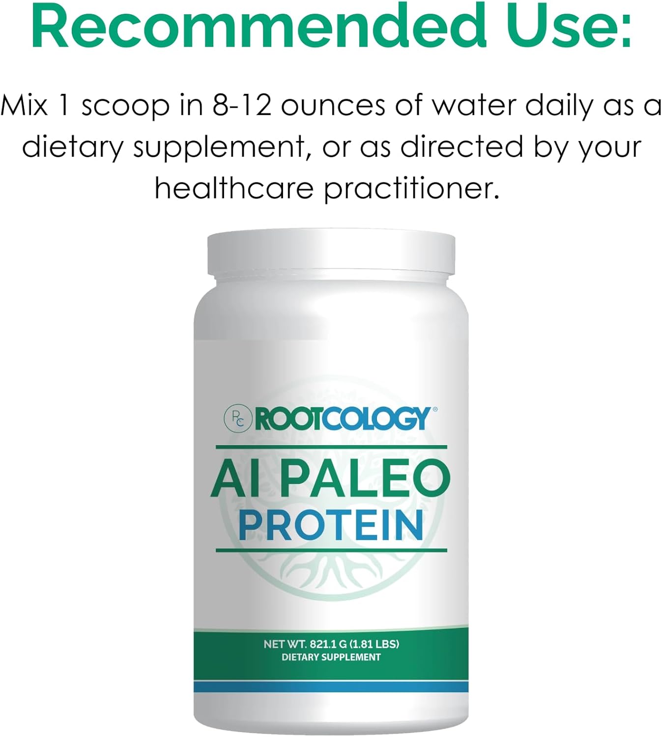 Dr. Izabella Wentz Rootcology Unflavored Beef Protein Powder - 26g Protein per Serving - 30 Servings