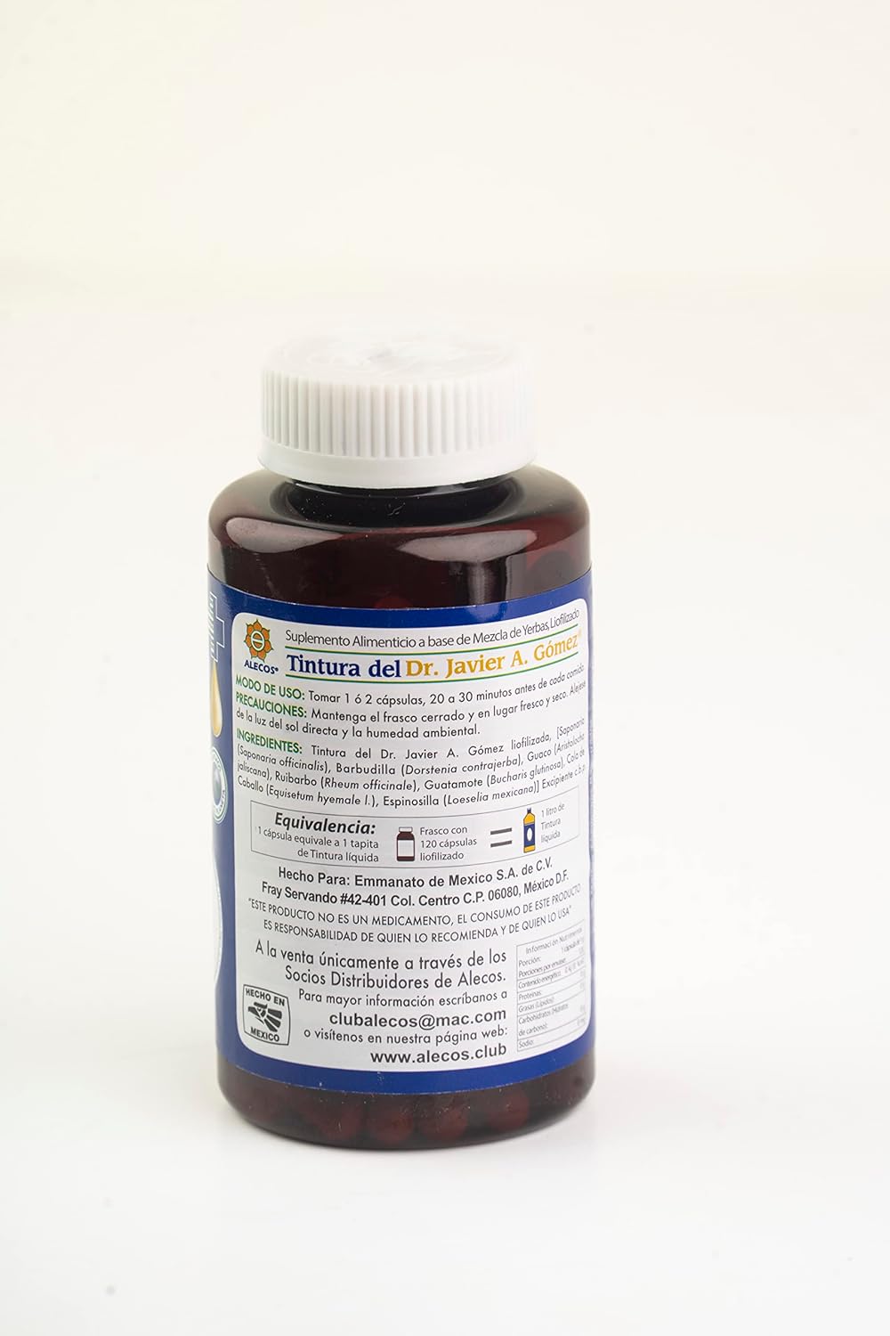 Dr. Javier A. Gómez White Freeze-Dried Tincture Capsules, 60 Count, 60.0g