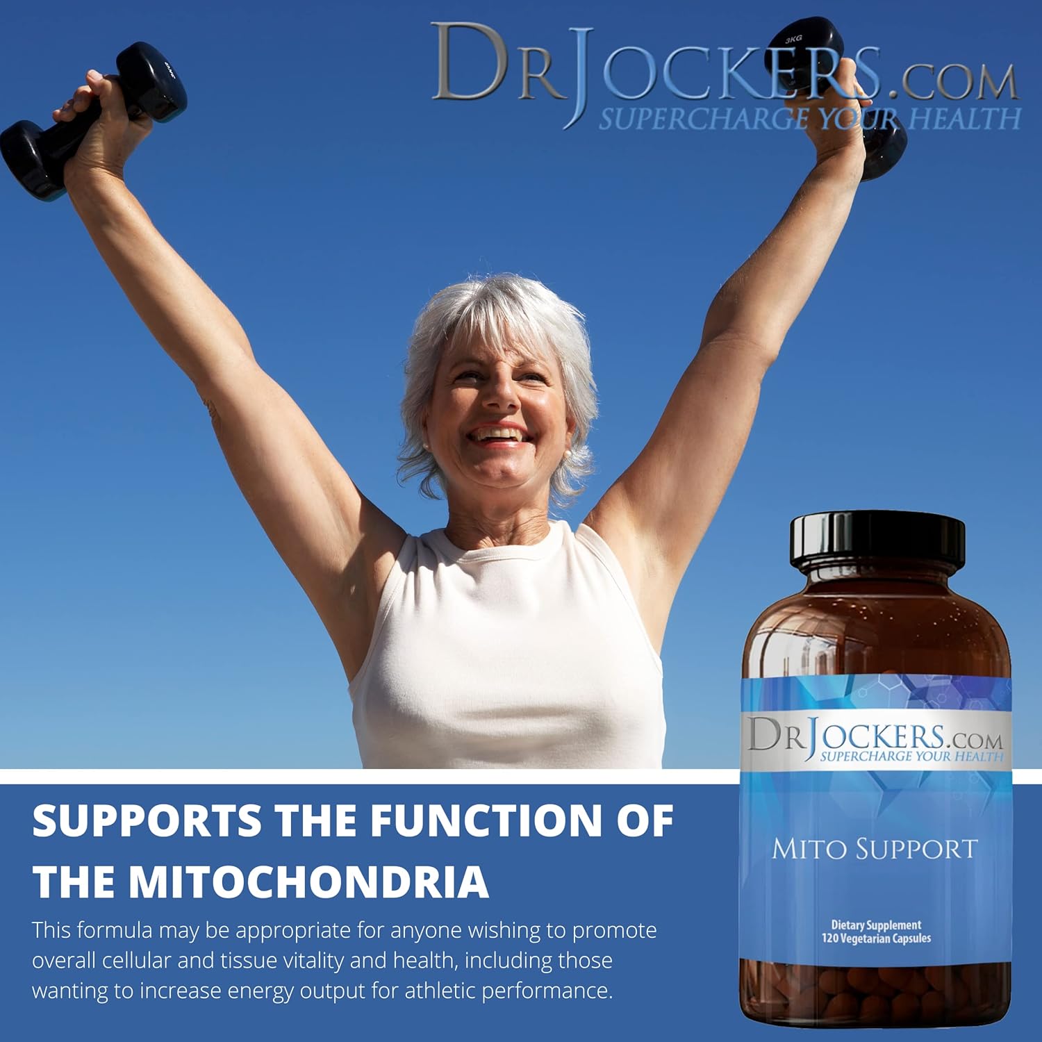 Dr. Jockers Mito Support: Energy Boost & Cognition with B Vitamins & Magnesium - Athletic Performance & Mitochondria Supplement