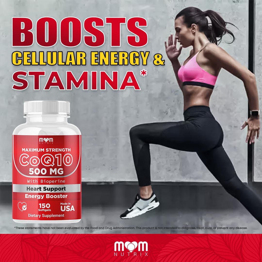 Dr. JOEL'S MOM Nutrix CoQ10 500mg Softgels with Bioperine for Cellular Energy Support - 150 Count - USA Made