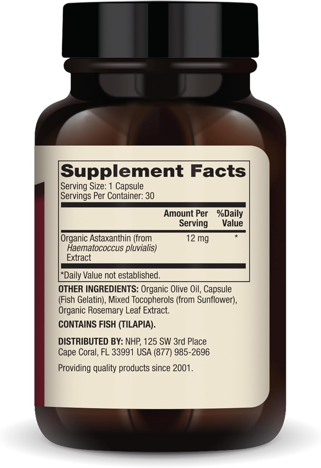 Dr. Mercola Astaxanthin 12mg, 30 Capsules, Non-GMO Antioxidant Dietary Supplement for Health