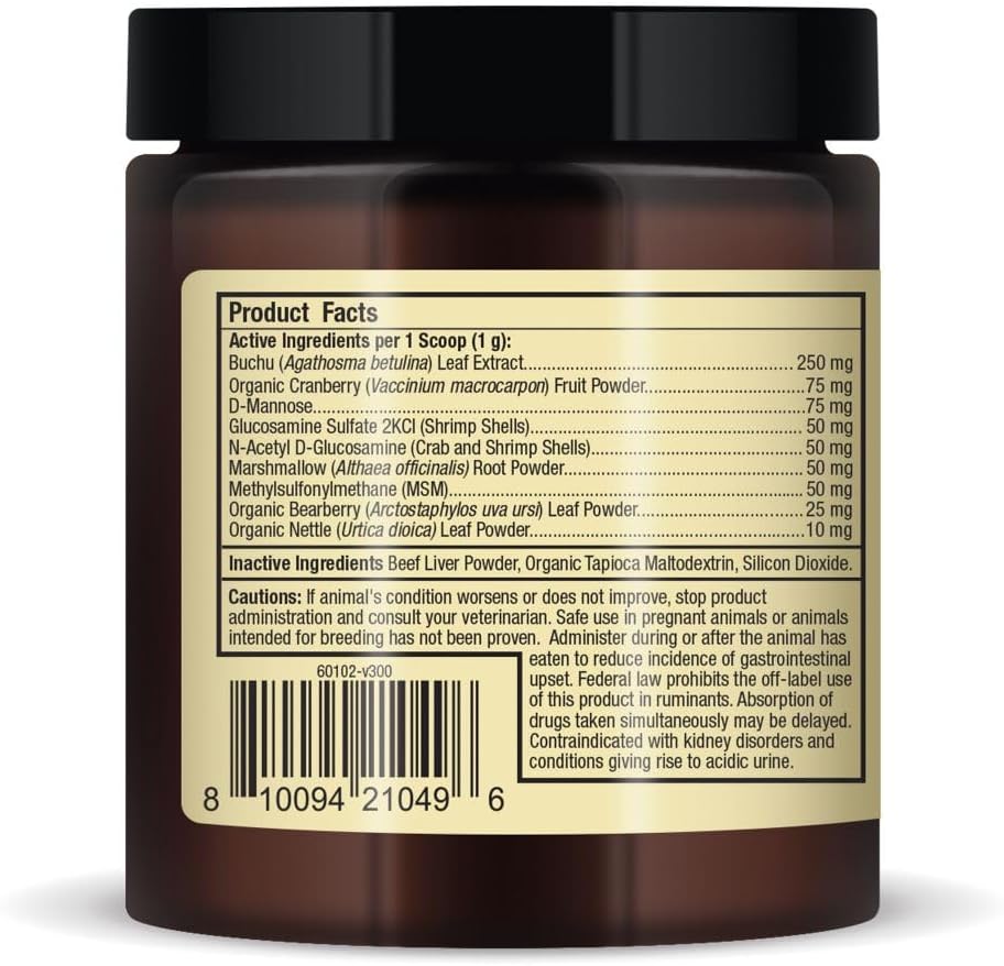 Dr. Mercola Bladder Support for Pets - 3.17 Oz, 90 Scoops - Urinary Tract Health with Cranberry & D-Mannose - Non-GMO Formula