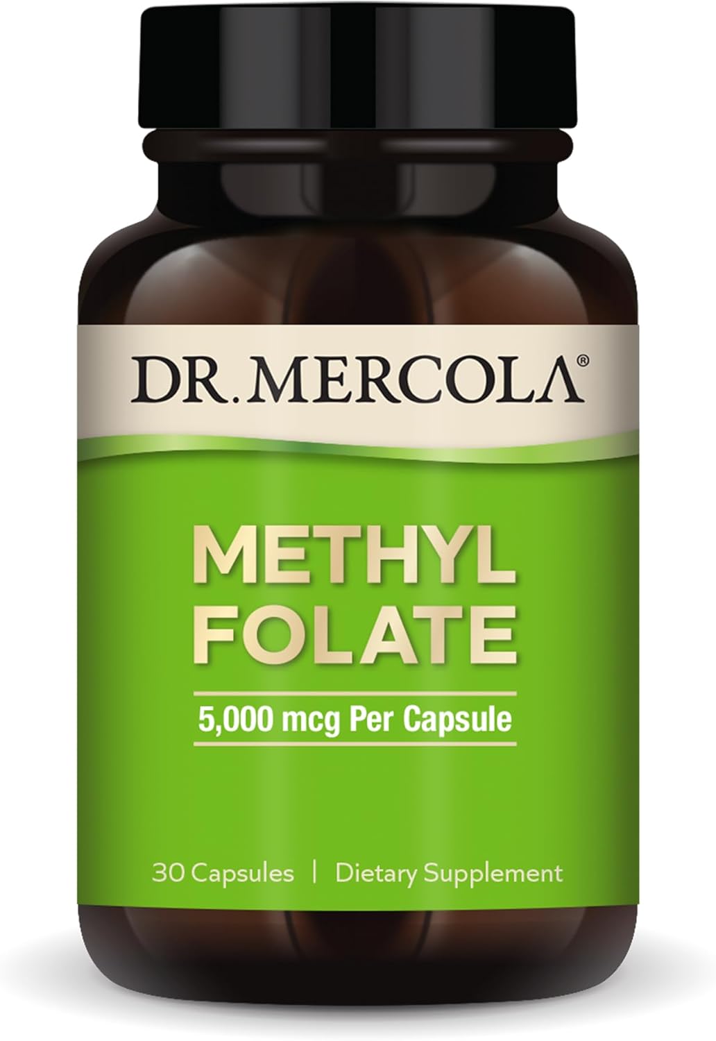 Dr. Mercola Methyl Folate Dietary Supplement - 30 Capsules, Non-GMO, Soy & Gluten Free - 30 Servings