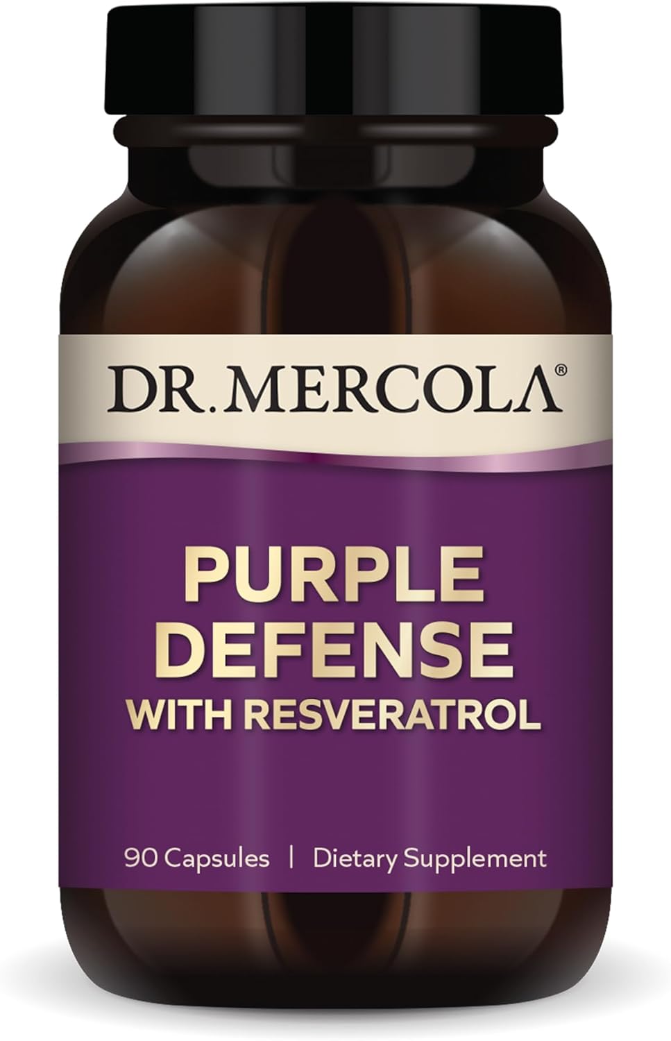 Dr. Mercola Purple Defense Dietary Supplement with Resveratrol - 90 Capsules for Brain Support