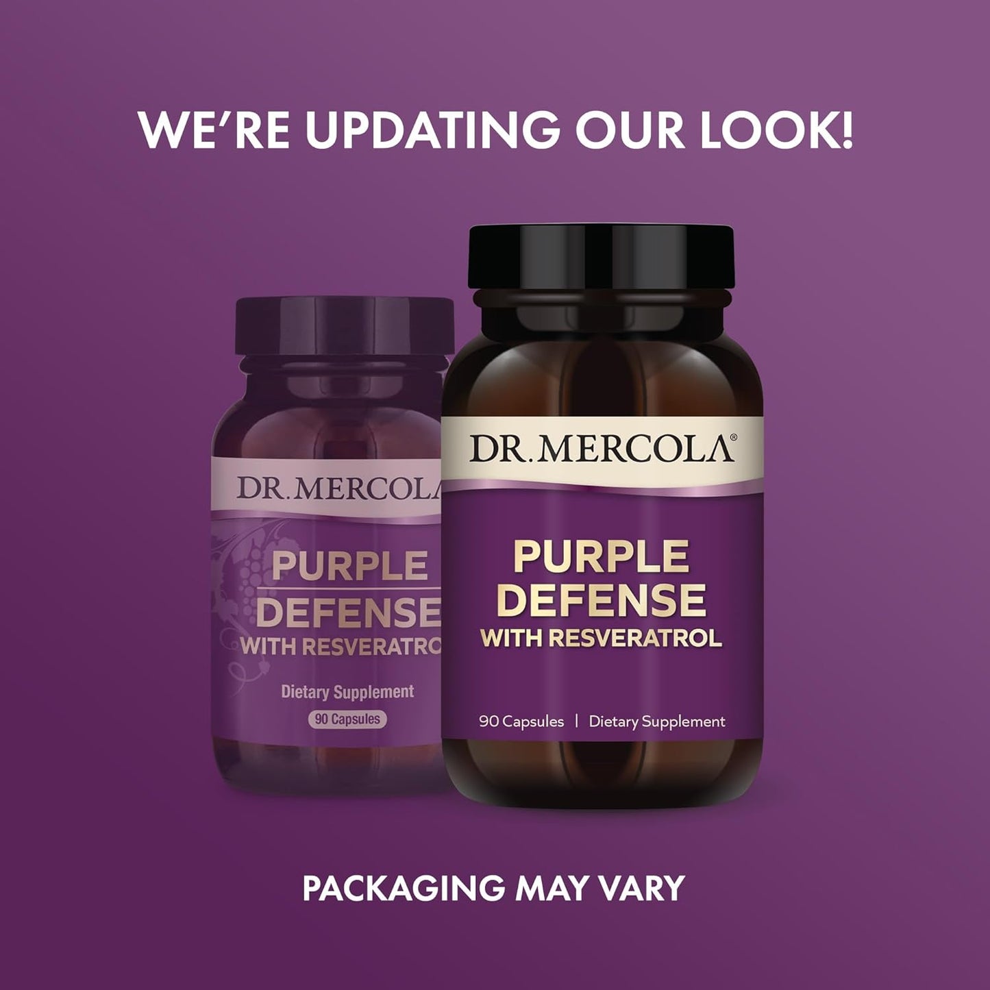 Dr. Mercola Purple Defense Dietary Supplement with Resveratrol - 90 Capsules for Brain Support