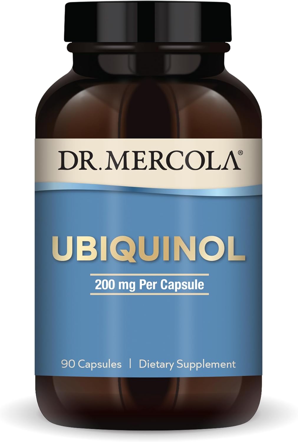 Dr. Mercola Ubiquinol 200mg Capsules - 90 Servings, Energy Support Dietary Supplement, Non-GMO