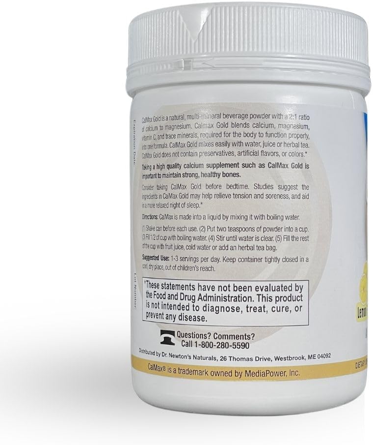 Dr. Newton’s Naturals CalMax Gold Powder Drink Mix - Supports Post Workout Recovery, Muscles, Sleep, Bones - 5 oz can - BoostGo Australia