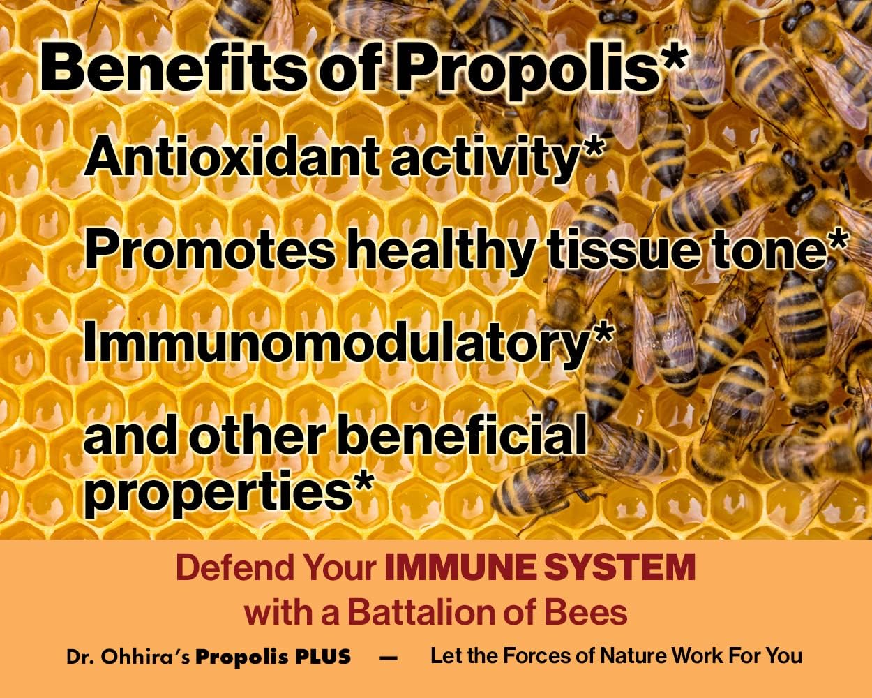 Dr. Ohhira's Propolis Plus Capsules: Brazilian Green Propolis, Probiotic Extract, Astaxanthin - 60 Count