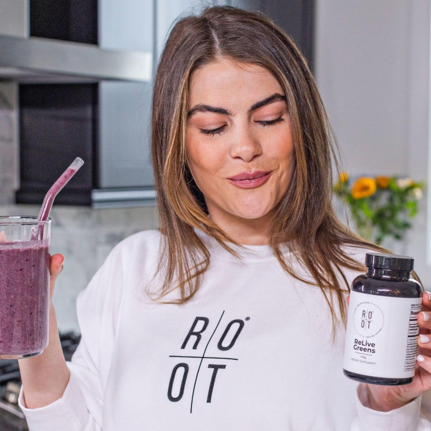 Dr. Rahm's THEROOTBRANDS Root Relive Greens: Superfood Powerhouse with Dark Leafy Greens, Fruits, and Fibers - 153g