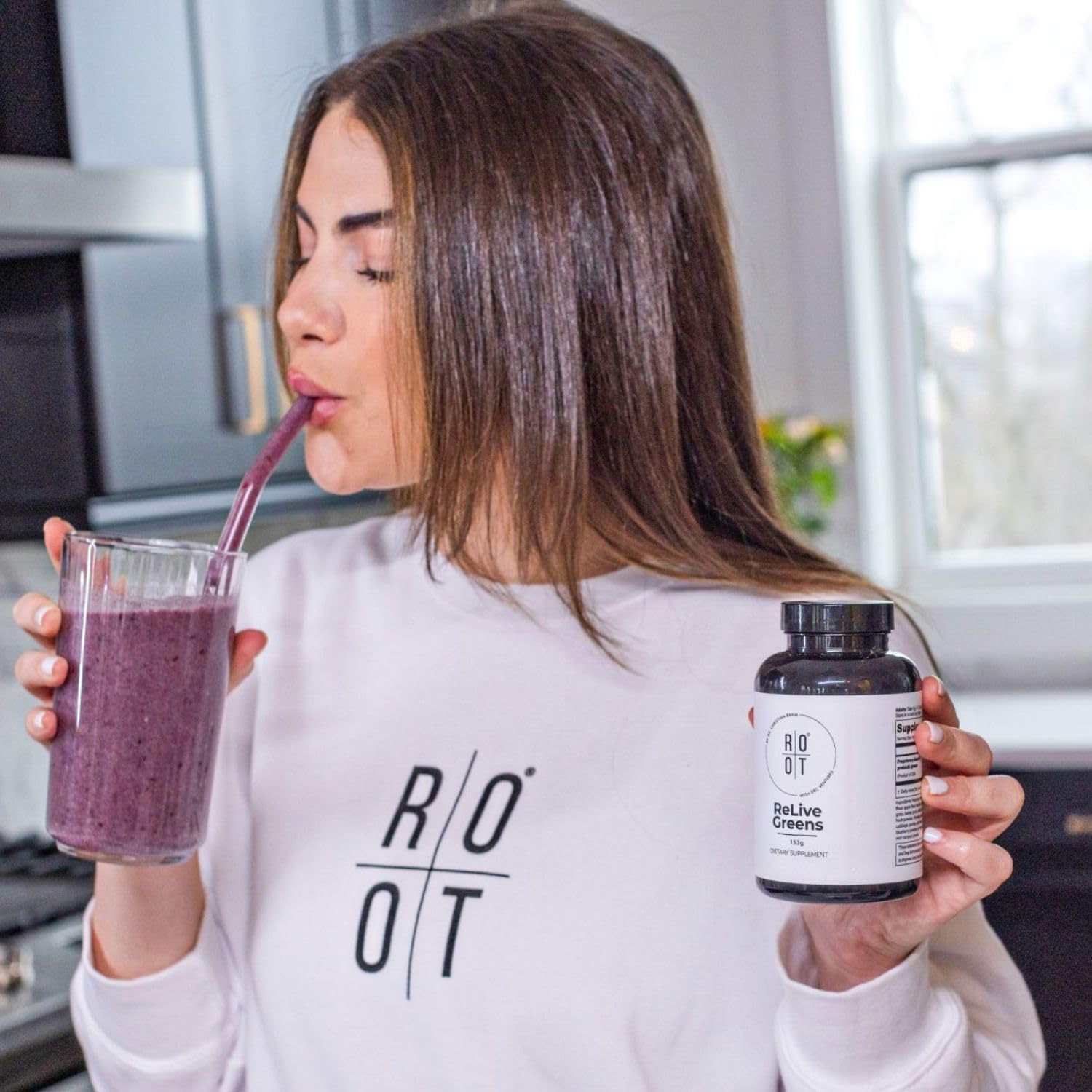 Dr. Rahm's THEROOTBRANDS Root Relive Greens: Superfood Powerhouse with Dark Leafy Greens, Fruits, and Fibers - 153g