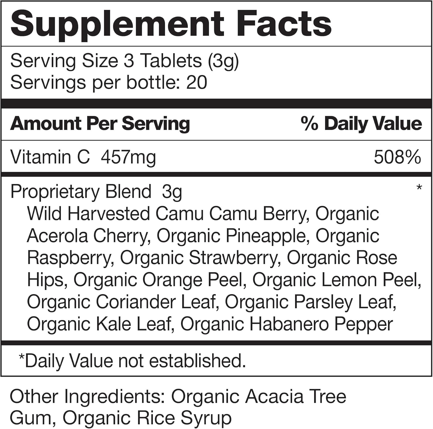 Dr. Schulze's Super-C Plus Chewable Tablets - 1000 mg Vitamin C Complex for Immunity Support & Collagen Formation, 60 Count