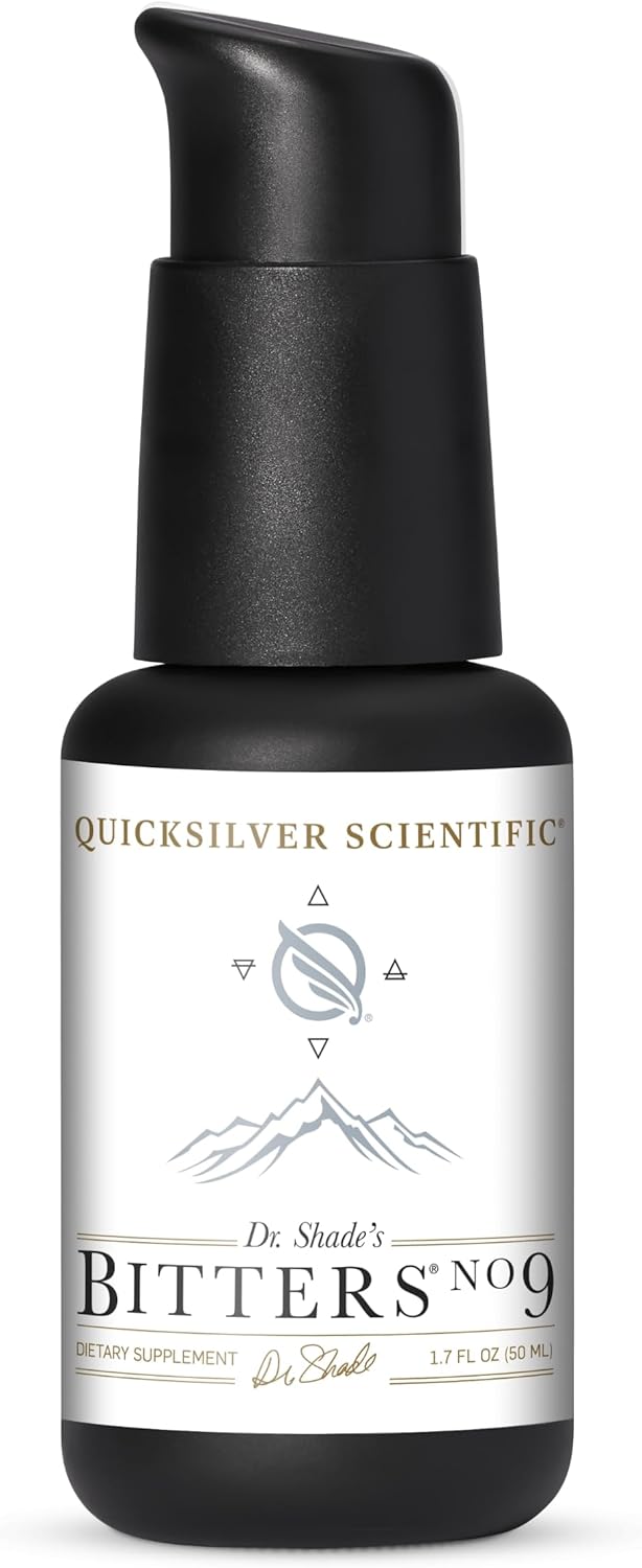 Dr. Shade's Bitters No. 9 by Quicksilver Scientific - Liposomal Digestive Bitters for Fast Digestion - Supports Digestive Health with Milk Thistle, Burdock Root, and Juniper Essential Oil - 50ml