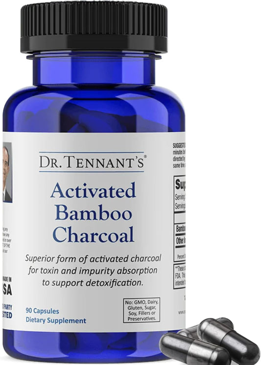 Dr. Tennant's Activated Bamboo Charcoal for Detox & Toxin Removal in GI Tract, Travel-Friendly & Promotes Healthy Digestion