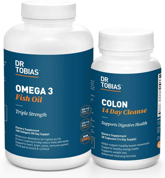 Dr. Tobias Omega 3 Fish Oil & Colon Cleanse Bundle for Better Digestion & Health