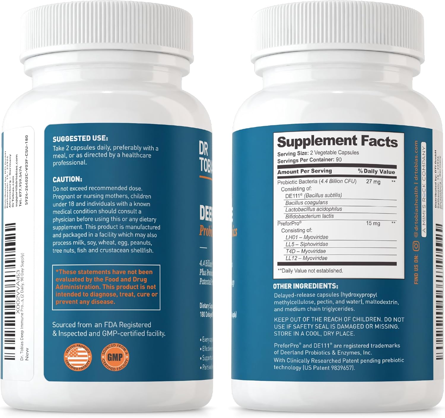 Dr. Tobias Omega-3 Fish Oil with Deep Immune Probiotics & Prebiotics for Daily Wellness & Immune Support